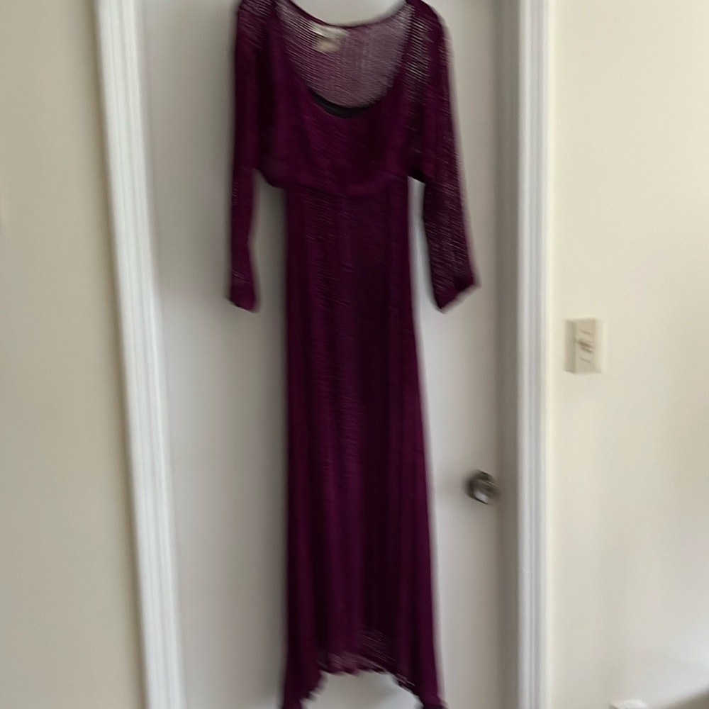 Maxi dress with removable long sleeve cover unique knit designs